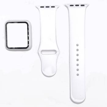 BStrap Silicone remienok s puzdrom na Apple Watch 40mm, white (SAP012C06)