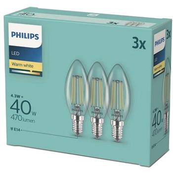 Philips LED classic 4,3 – 40 W, E14 2700 K, 3 ks (929001889733)