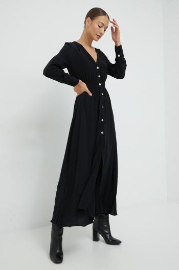 Šaty Sisley čierna farba, maxi, rovný strih