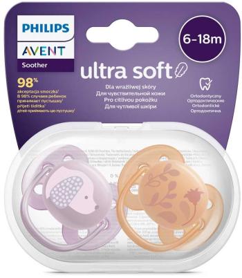 Philips AVENT Cumlík Ultrasoft Premium zvieratko 6-18m dievča 2 ks