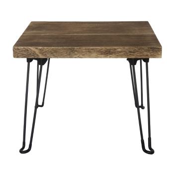 Odkladací stolík Paulownia svetlé drevo, 45 x 45 cm