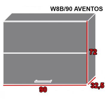 ArtExt Kuchynská linka Brerra - mat Kuchyňa: Horná skrinka W8B/90 AVENTOS / korpus grey, lava, biela (ŠxVxH) 90 x 72 x 32,5 cm