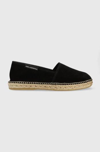 Semišové espadrilky Karl Lagerfeld KAMINO čierna farba, KL70102