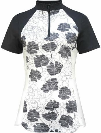 Callaway Womens Texture Floral Polo Brilliant White XS