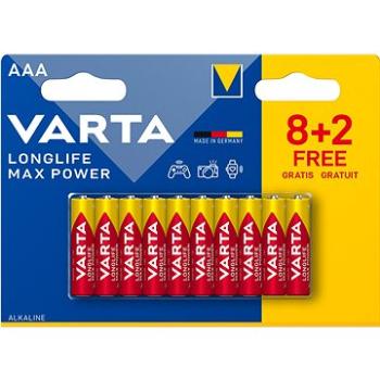 VARTA alkalická batéria Longlife Max Power AAA 8 + 2 ks (4703101410)