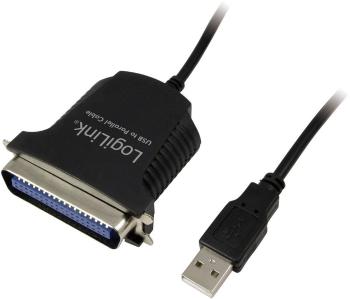LogiLink USB 1.1, paralelné prepojovací kábel [1x Centronics zásuvka - 1x USB 1.1 zástrčka A] 1.70 m čierna
