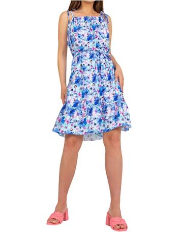 Bielo-modré kvetované šaty vel. L/XL