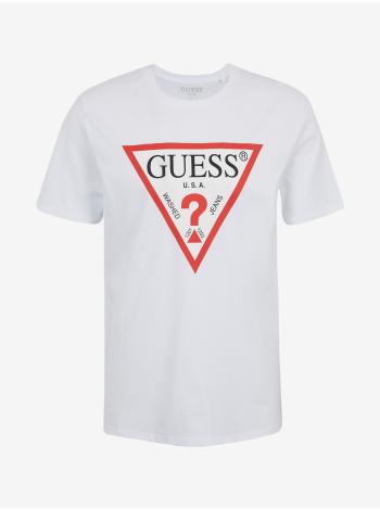 Tričká s krátkym rukávom pre mužov Guess - biela