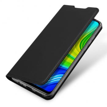 DUX DUCIS Skin Pro knižkové kožené puzdro na Xiaomi Redmi 10X 4G / Redmi Note 9, čierne