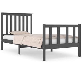 Rám postele sivý masívna borovica 75 × 190 cm Small Single, 3103870