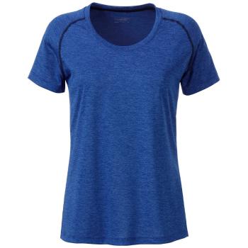 James & Nicholson Dámske funkčné tričko JN495 - Modrý melír / tmavomodrá | L