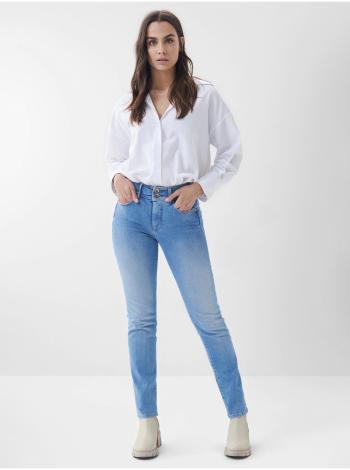 Modré dámske slim fit rifle s vyšúchaným efektom Salsa Jeans