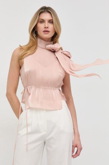 Blúzka Victoria Beckham Dámska, ružová farba, jednofarebná
