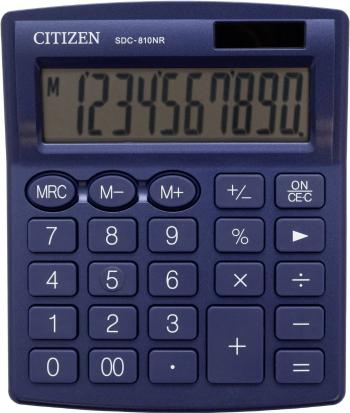 Citizen Office SDC-810NRNVE vrecková kalkulačka modrá Displej (počet miest): 10 solárny pohon, na batérie (š x v x h) 10