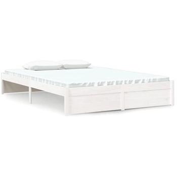 Rám postele biely masívne drevo 140 × 190 cm, 814930