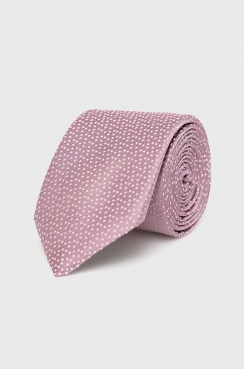 Hodvábna kravata BOSS fialová farba