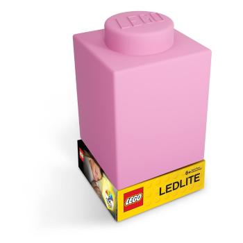 Ružové silikónové nočné svetielko LEGO® Classic Brick