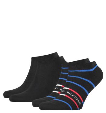 TOMMY HILFIGER - 2PACK Breton stripe čierne členkové ponožky-39-42