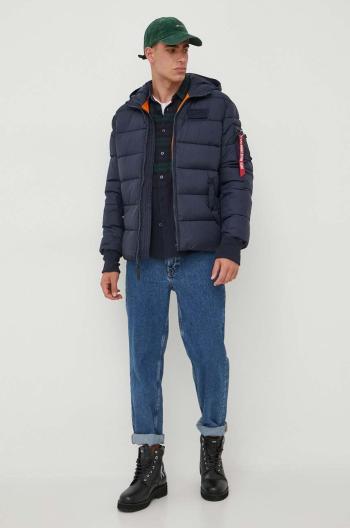 Alpha Industries Hooded Puffer FD tmavomodrá farba, zimná