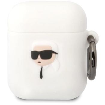 Karl Lagerfeld 3D Logo NFT Karl Head Silikónové Puzdro na Airpods 1/2 White (KLA2RUNIKH)