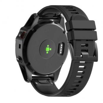 Garmin Fenix 5s / 5s Plus Silicone Acton remienok, Black (SGA003C03)