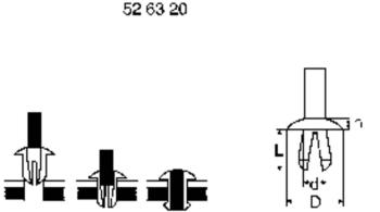 PB Fastener 301-1911-001 rozperný nit Ø otvoru 5.5 mm  čierna 1 ks