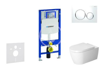 GEBERIT - Duofix Modul na závesné WC s tlačidlom Sigma20, biela/lesklý chróm + Duravit ME by Starck - WC a doska, Rimless, SoftClose 111.300.00.5 NM4