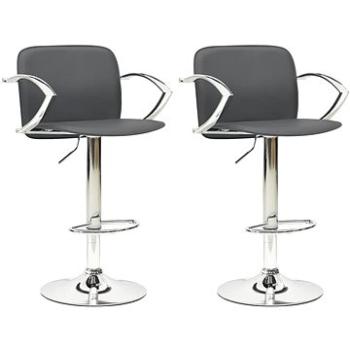 Barové stoličky 2 ks sivé umelá koža, 324705