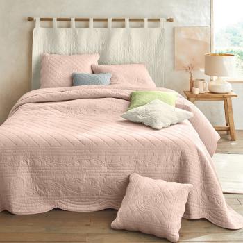 Blancheporte Jednofarebná prešívaná prikrývka na posteľ Cassandre staroružová obliečka na vank. 65x65cm+lem