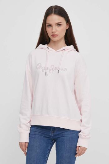 Mikina Pepe Jeans Lana HOODIE dámska, ružová farba, s kapucňou, s potlačou, PL581440