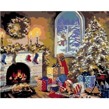 Maľovanie podľa čísel – Krb a vianočný strom s darčekmi (HRAmal00438nad)