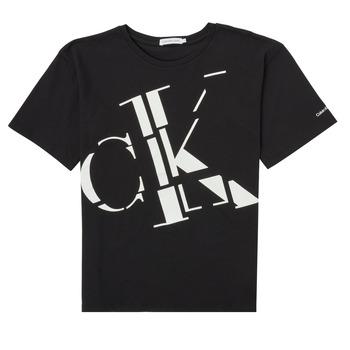 Calvin Klein Jeans  Tričká s krátkym rukávom BLOCK MONOGRAM LOGO T-SHIRT  Čierna