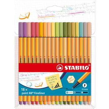 STABILO point 88, nové farby, puzdro 18 farieb (4006381579575)