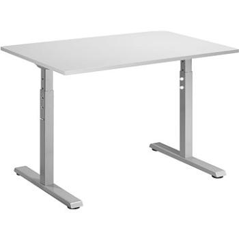 AlzaErgo Fixed Table FT1 sivý + Stolová doska TTE-12 120 × 80 cm biely laminát (BUN)