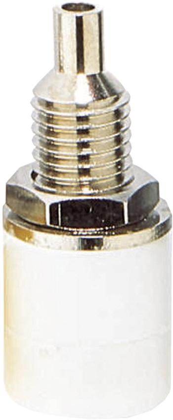 BKL Electronic 072312 zdierka pre banánik zásuvka, vstavateľná vertikálna Ø pin: 4 mm biela 1 ks