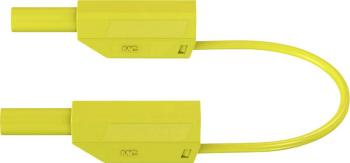 Stäubli SLK410-E/N bezpečnostné meracie káble [lamelový zástrčka 4 mm - lamelový zástrčka 4 mm] 25.00 cm žltá 1 ks