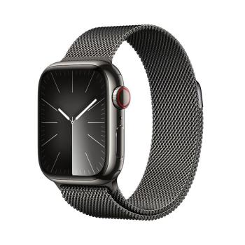 APPLE WATCH SERIES 9 GPS + CELLULAR 41MM GRAPHITE STAINLESS STEEL CASE GRAPH.MILANESE LOOP,MRJA3QC/A