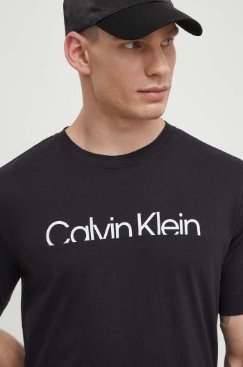 Tričko Calvin Klein Performance pánsky, čierna farba, s potlačou