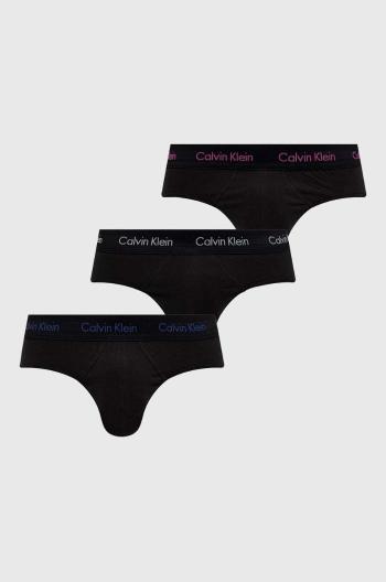 Slipy Calvin Klein Underwear 3-pak pánske, čierna farba