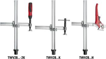 Upínací prvok pre zváracie stoly s variabilným priemetom TWV16K Bessey TWV16-20-15K Rozpätie (max.):200 mm  Dĺžka vylože