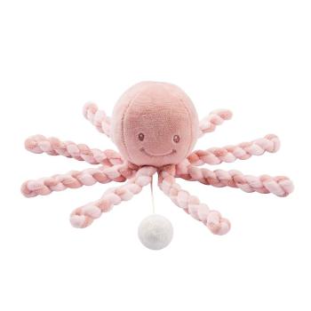 Nattou prvá hrajúca hračka pre bábätka chobotnička Piu Piu Lapidou old pink/light růžová