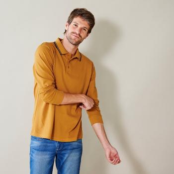Blancheporte Polo tričko s dlhými rukávmi medová 107/116 (XL)