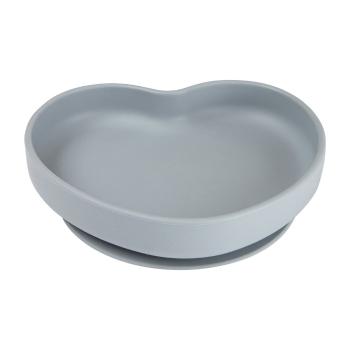 Canpol babies Silicone Suction Plate Heart Grey silikonový talíř s přísavkou 300 ml