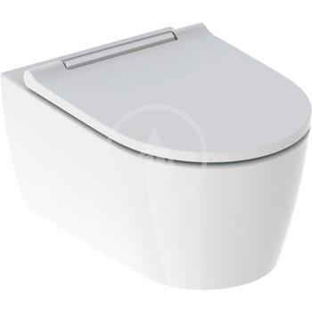 GEBERIT - ONE Závesné WC s doskou SoftClose, TurboFlush, KeraTect, biela/chróm 500.202.01.1