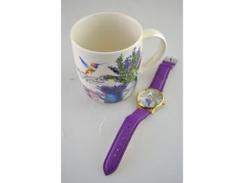 MAKRO - Hrnček + hodinky Levanduľa rôzne dekory