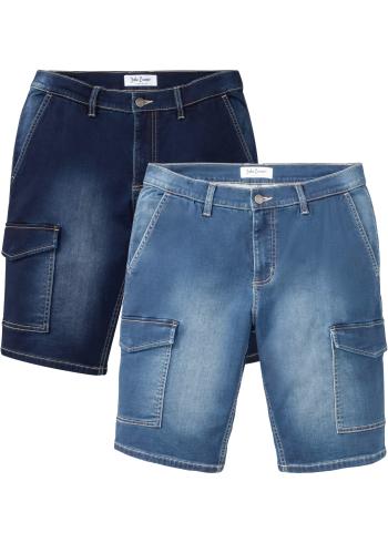Teplákové džínsové kapsáčové bermudy, Regular Fit (2ks v balení)