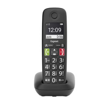 Gigaset E290 DECT/GAP bezdrôtový analógový telefón  kompatibilný s naslúchadlami, handsfree, detský telefón čierna