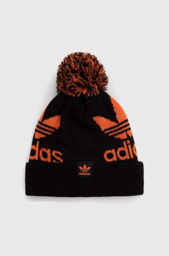 Čiapka adidas Originals čierna farba, z tenkej pleteniny