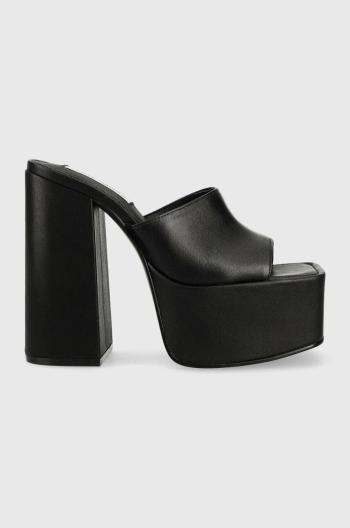 Kožené šľapky Steve Madden Trixie dámske, čierna farba, na podpätku, SM11002169