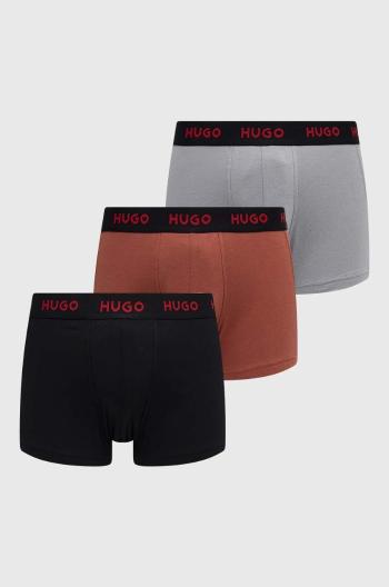 Boxerky HUGO 3-pak pánske,šedá farba,50469766